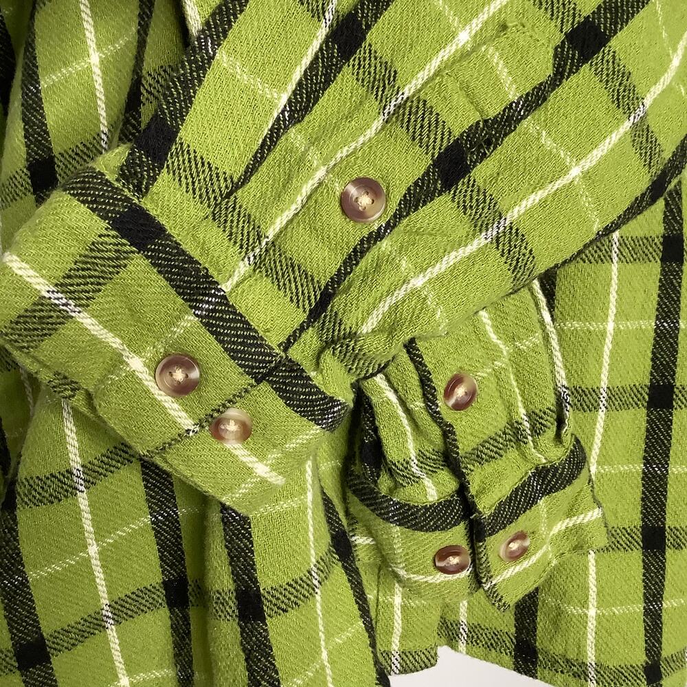Roxy / Chloe Kim Green Plaid Button Down Flannel Shirt - Women’s M / L - Picture 5 of 10